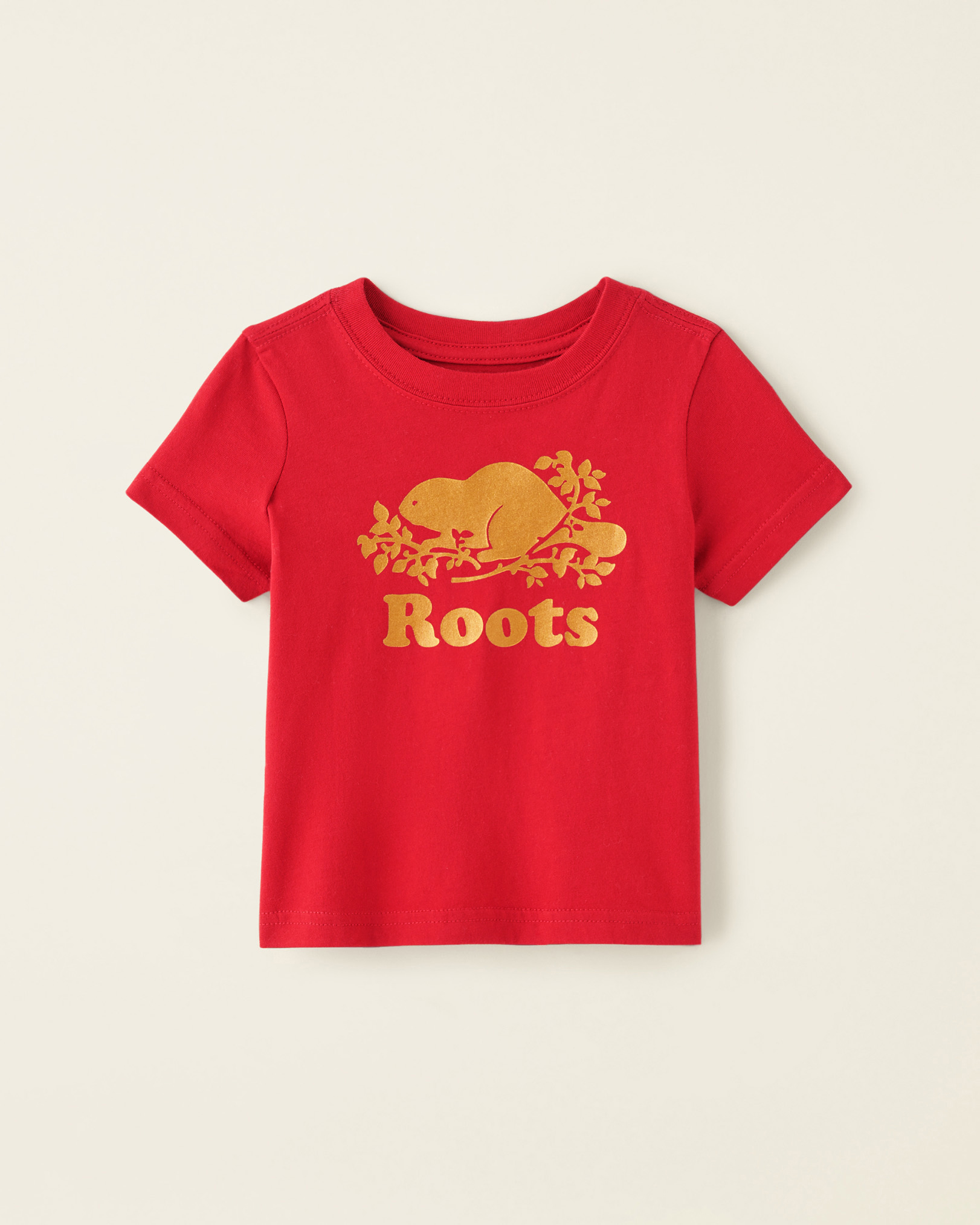Roots Baby 50th Cooper T-Shirt in Cabin Red