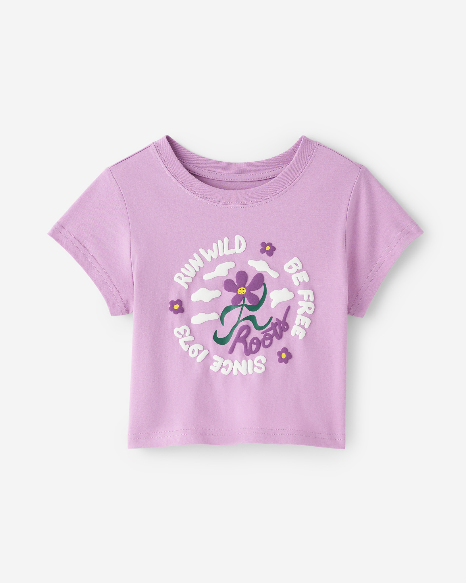 Roots Girl's Run Wild T-Shirt in Lavender Herb