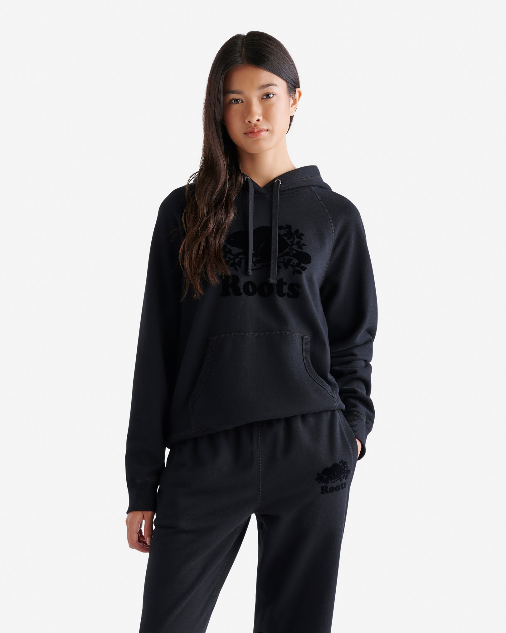 Roots Organic Original Kanga Hoodie in Black