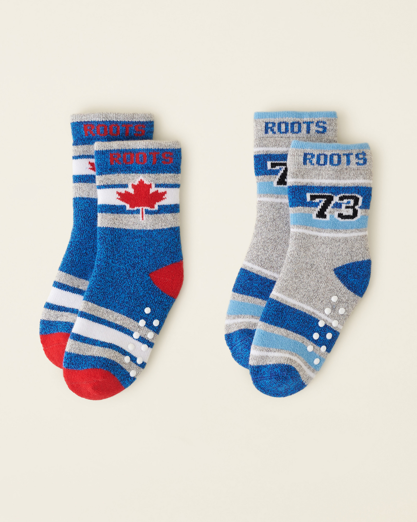 Roots Toddler Hockey Sock 2 Pack in Grey Mix
