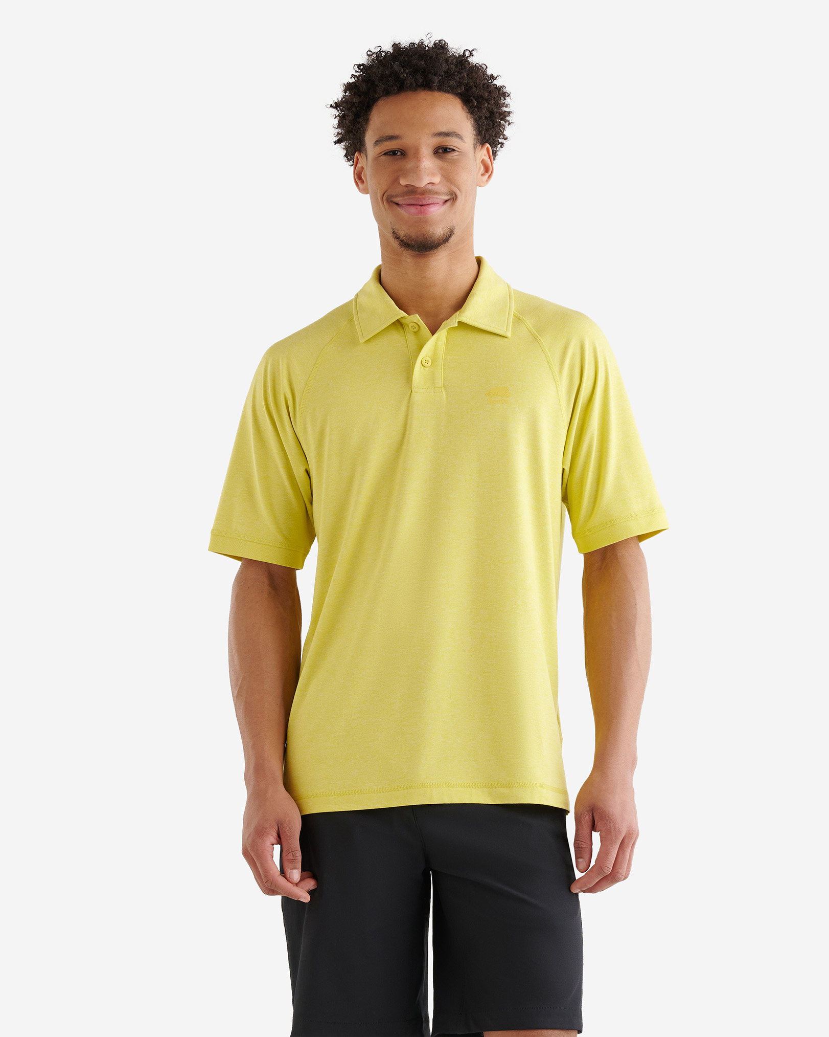 Roots Renew Peppered Polo T-Shirt in Acacia Yellow Pepper