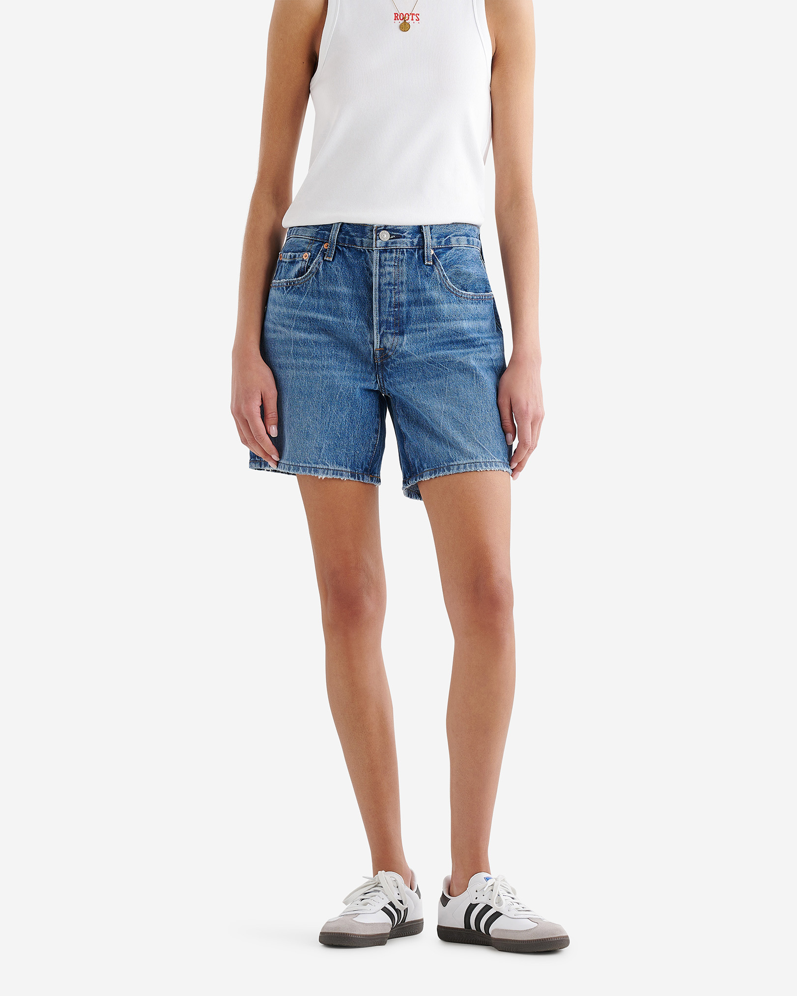 Roots Levi's 501® Mid Thigh Women's Shorts in Blue