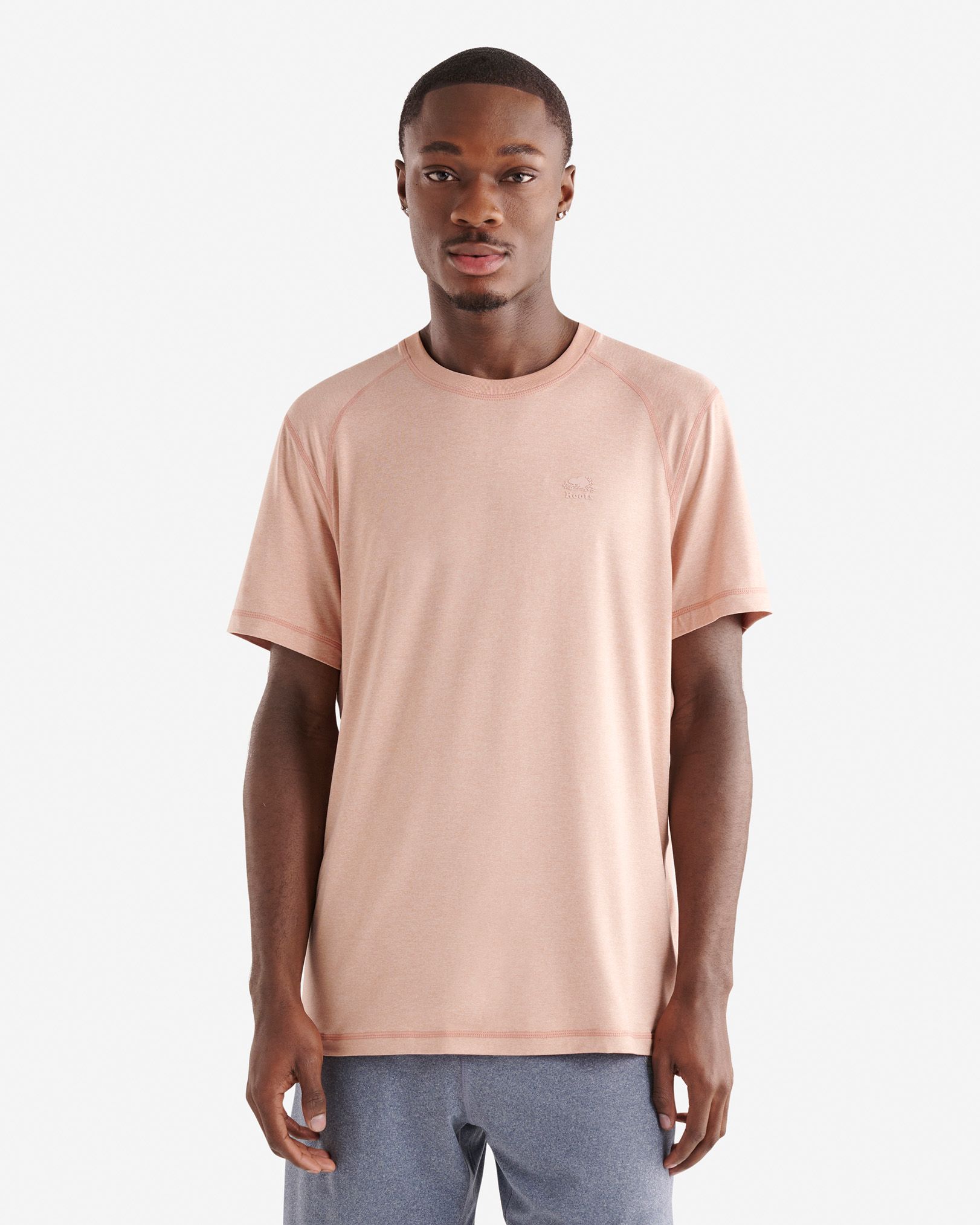Roots Renew Knit Short Sleeve Top in Misty Rose Pepper