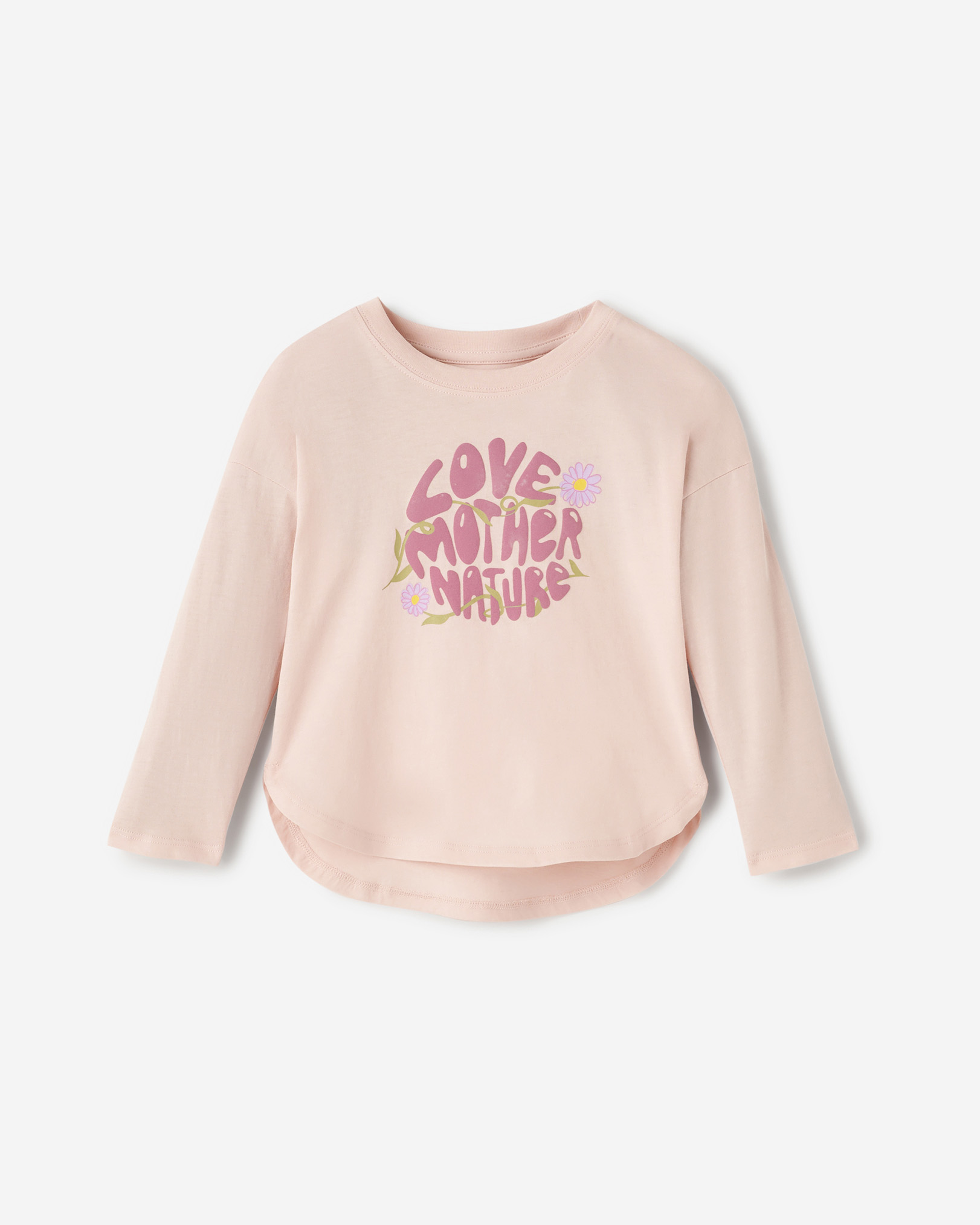 Roots Toddler Girl's Pretty Graphic T-Shirt in Pearl Pink