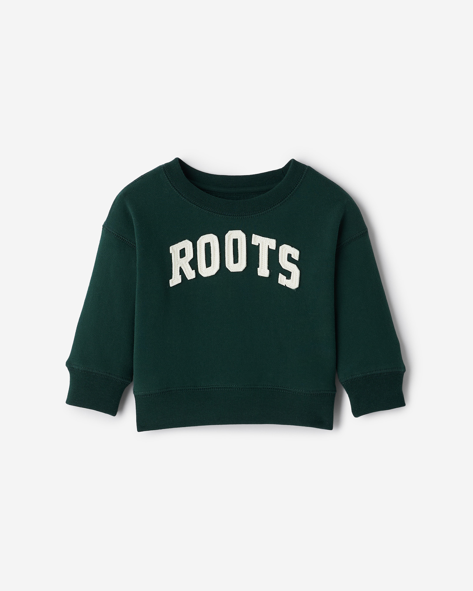 Roots Baby Applique Sweatshirt in Varsity Green