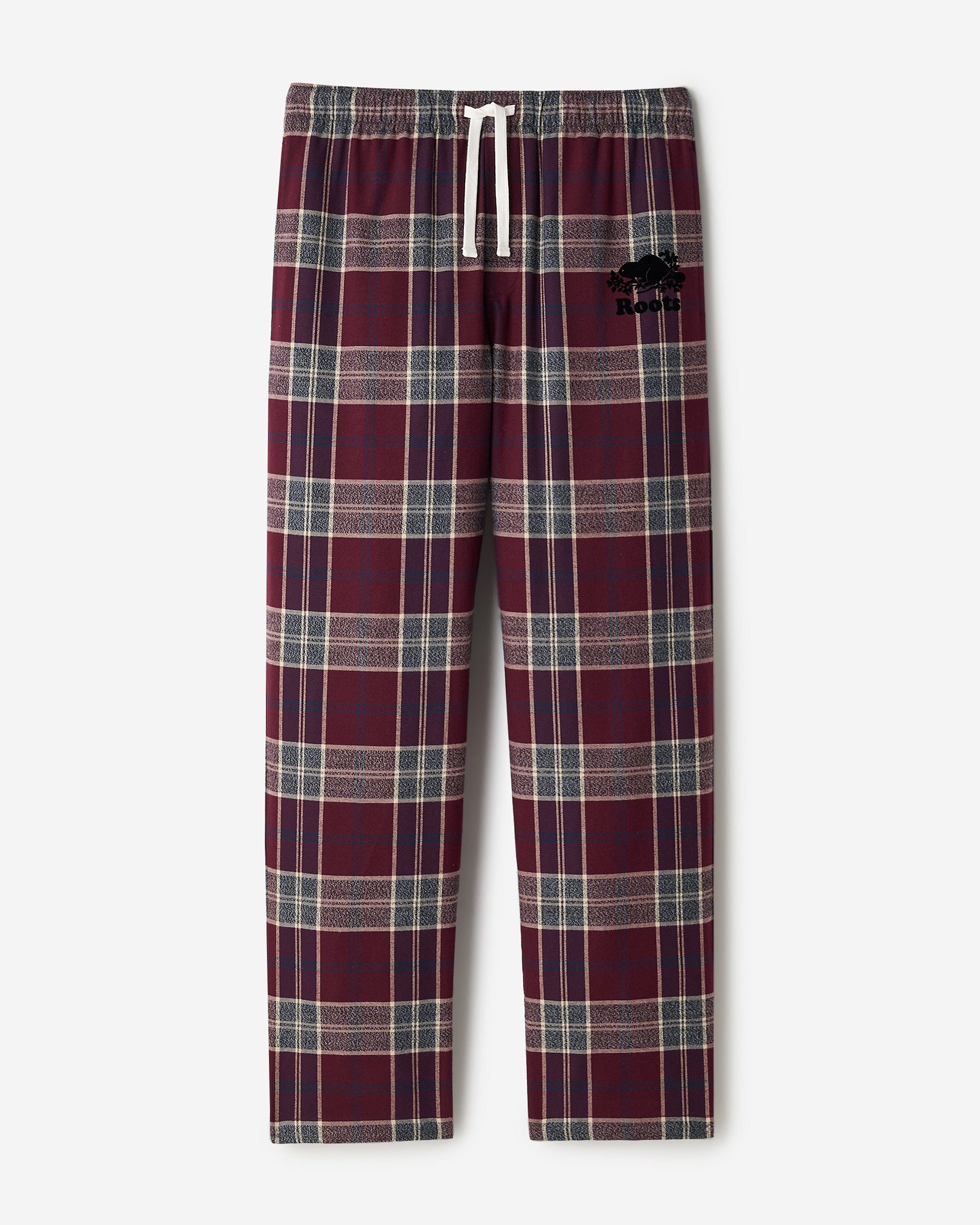 Roots Men's Plaid Pajama Pant in Maroon Fig
