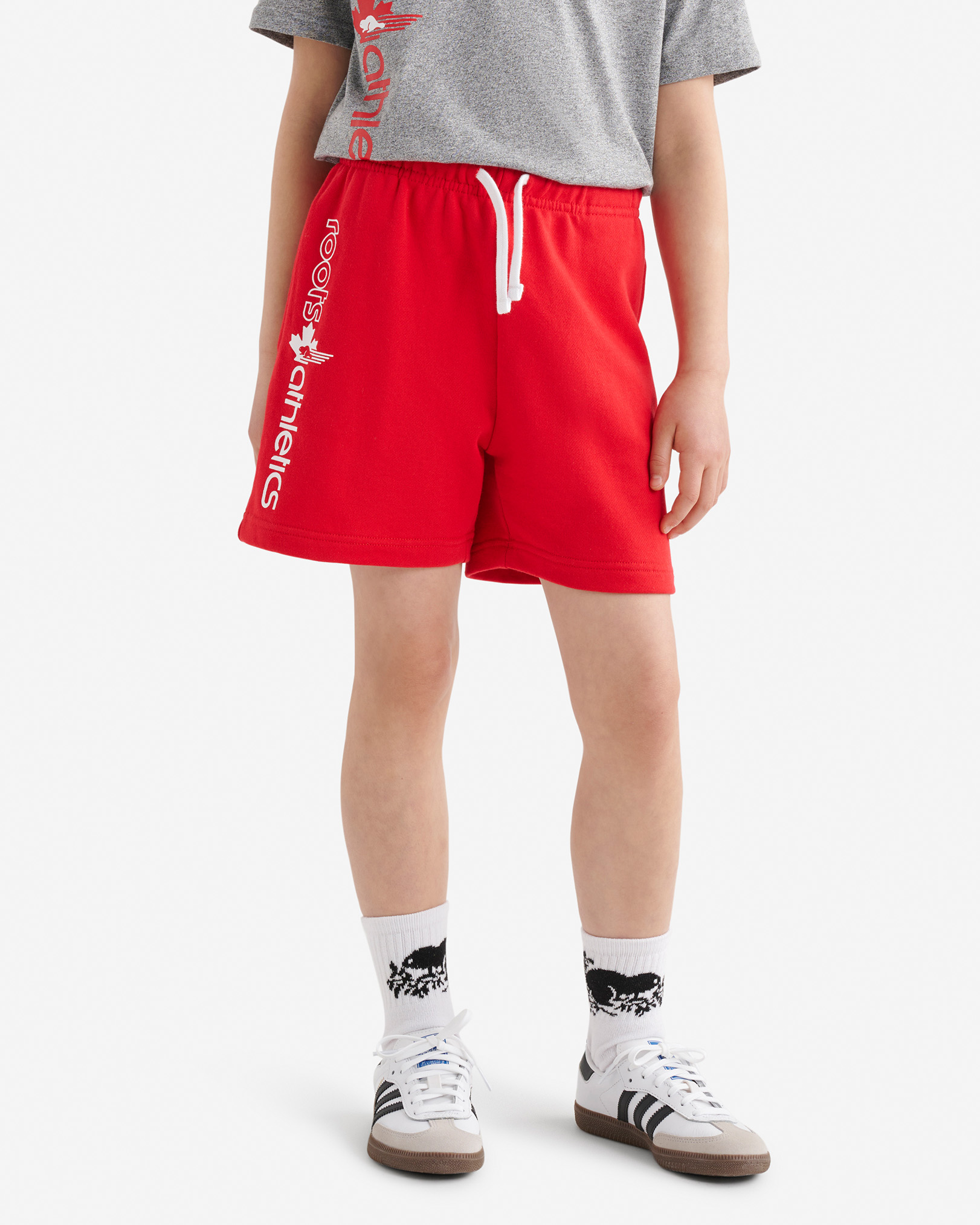 Roots Kids Northern Athletics Short in Jam Red