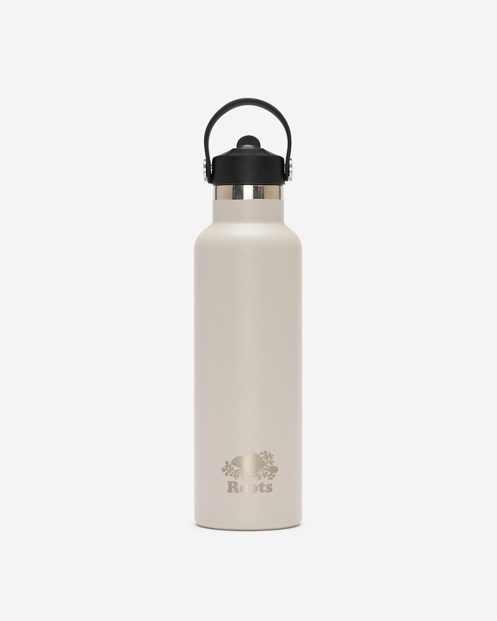 Roots Water Bottle in Satin Grey Brown