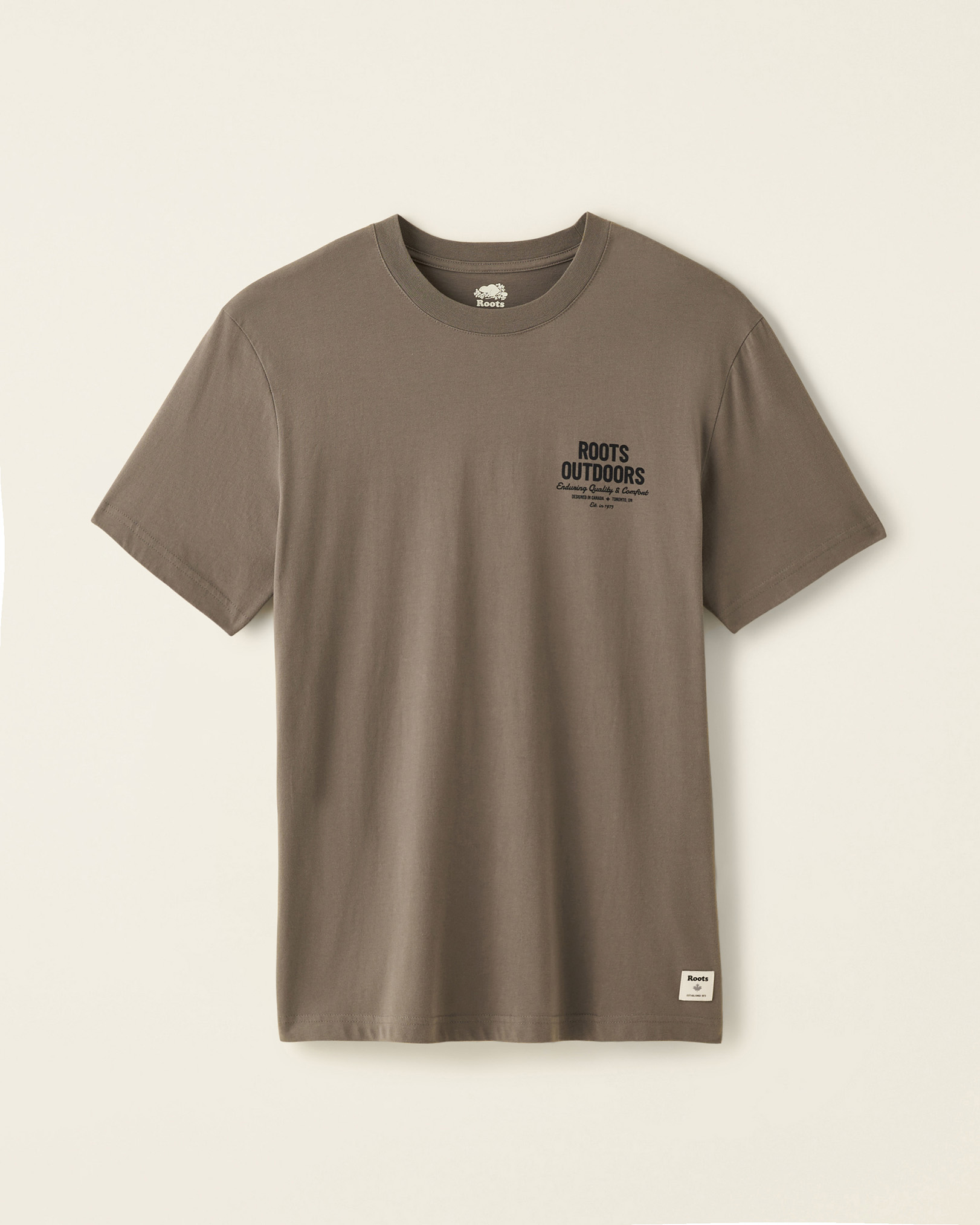 Roots Men's Enduring Quality T-Shirt in Grey Ore
