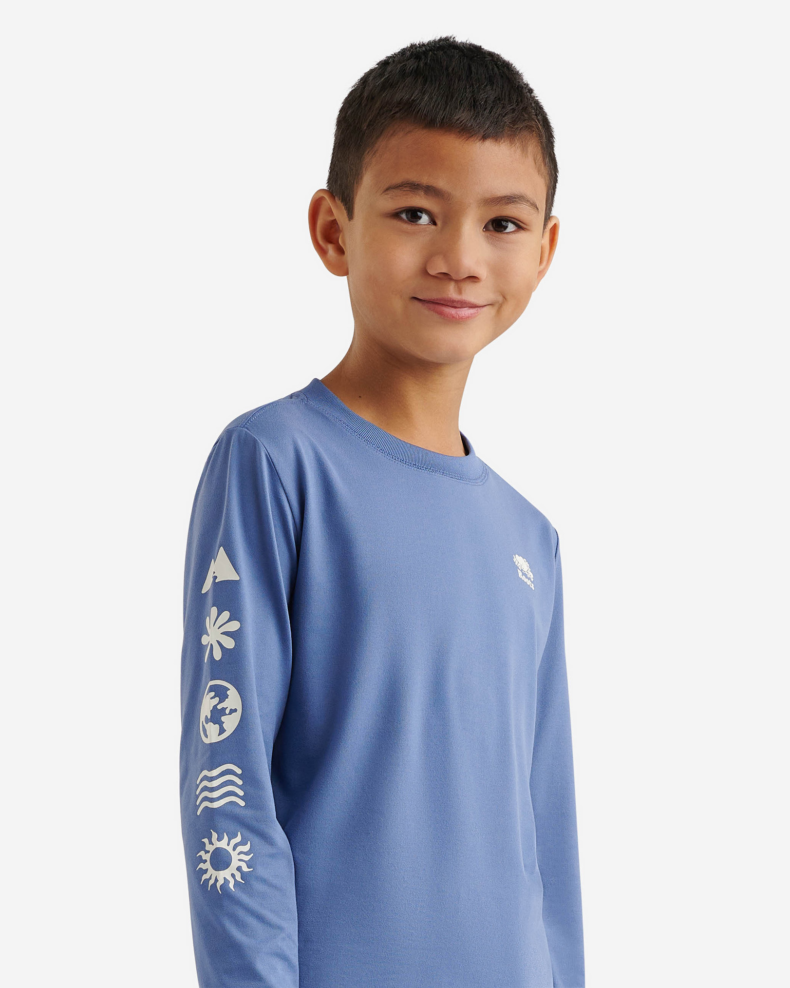 Roots Kids Active Symbols T-Shirt in Blue Horizon