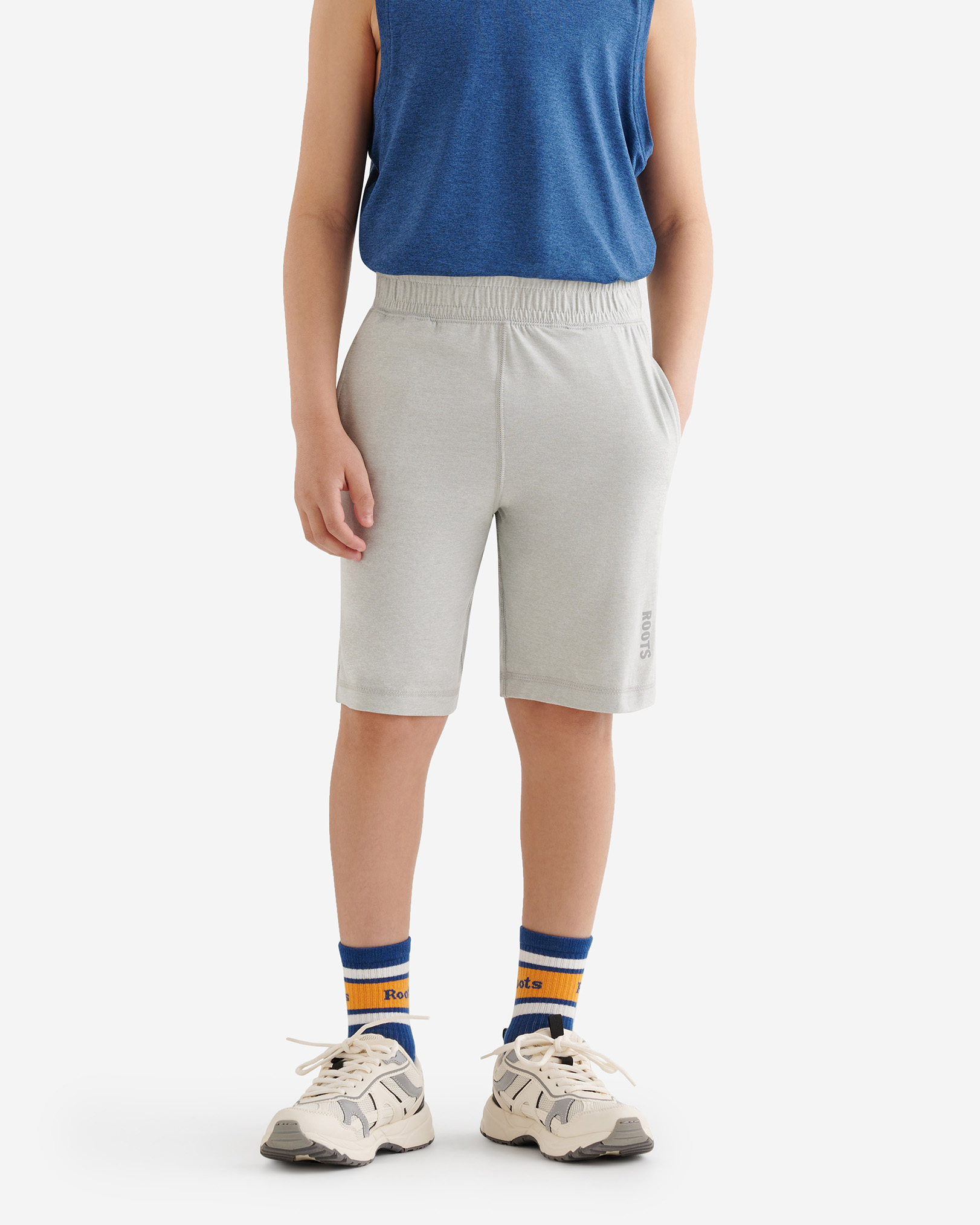 Roots Boy's Active Essential Short in Grey Mix