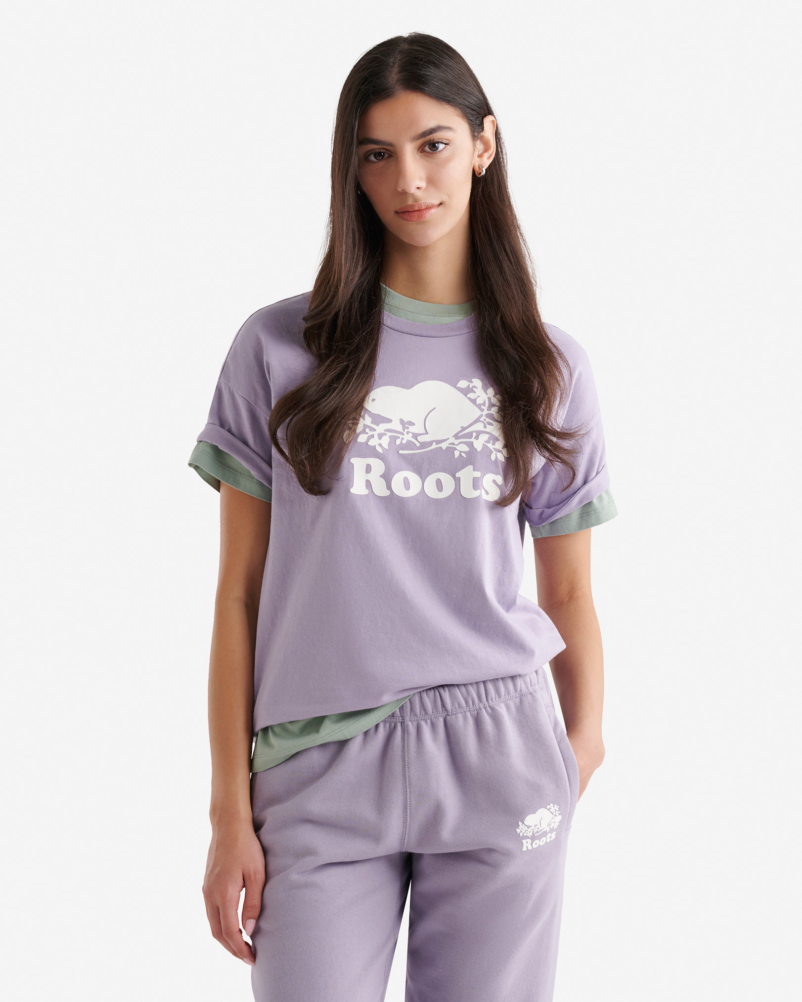 Roots Women's Organic Relaxed Cooper T-Shirt in Lavender Mist