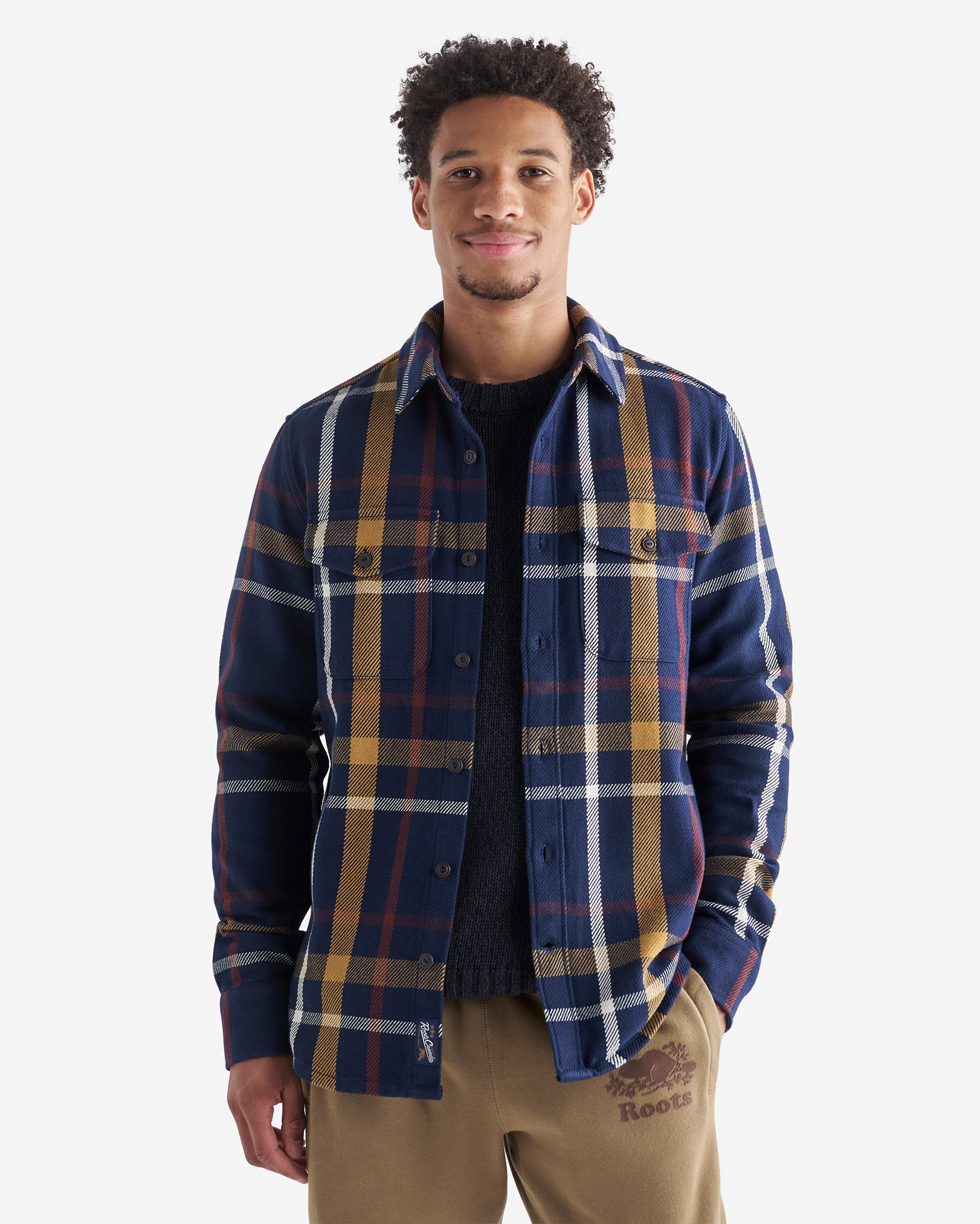 Roots Cypress Twill Shirt in Navy Blazer