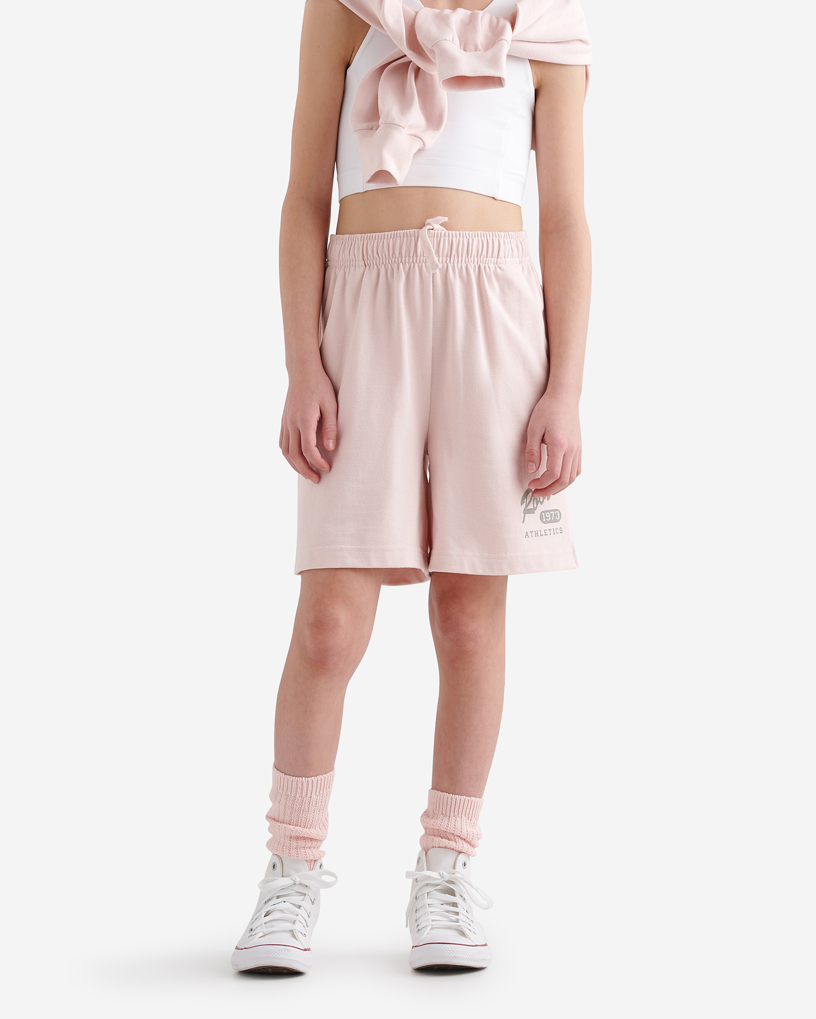 Roots Kids Warm-Up Basketball Short in Pearl Pink