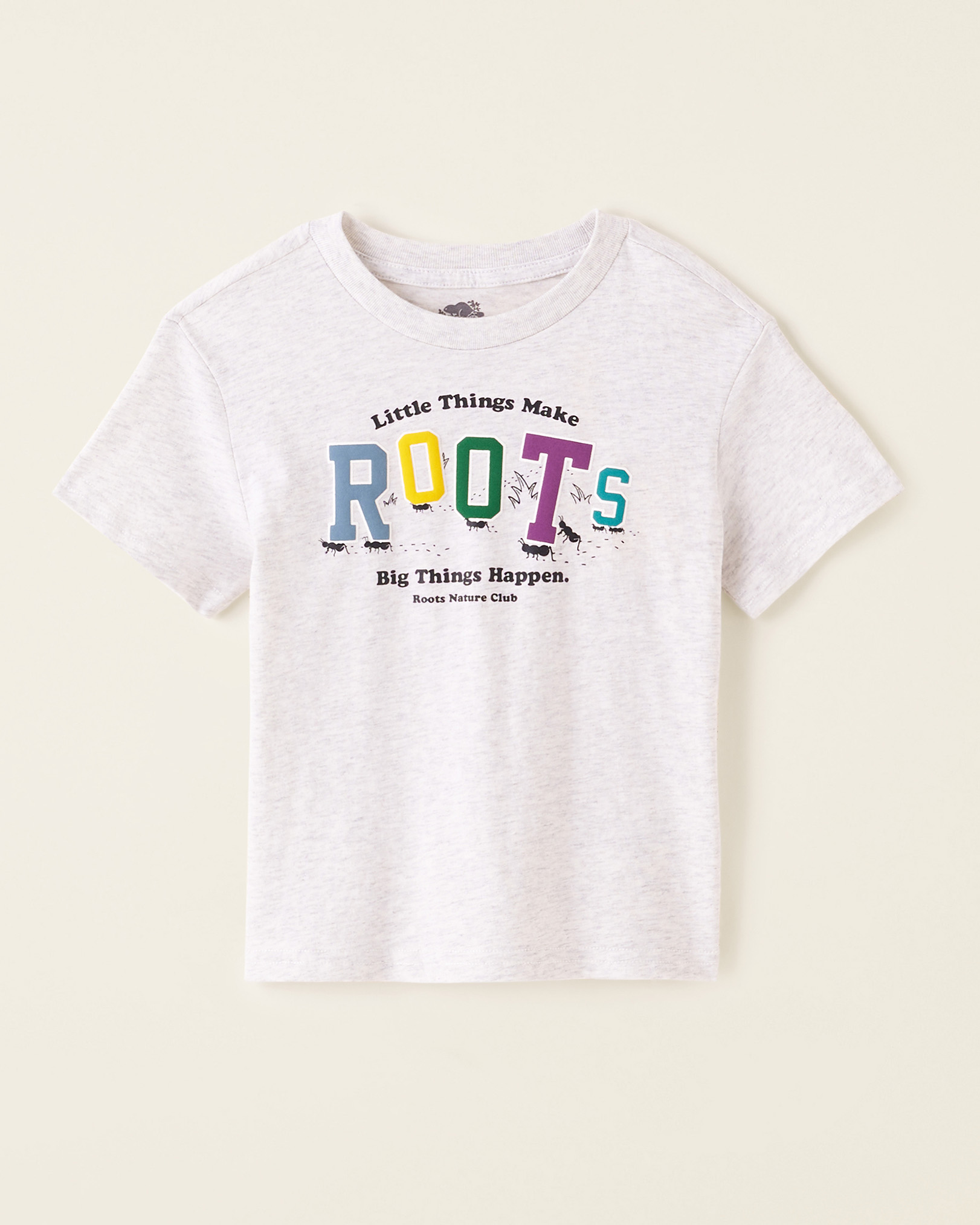 Roots Toddler Teamwork Graphic T-Shirt in White Mix