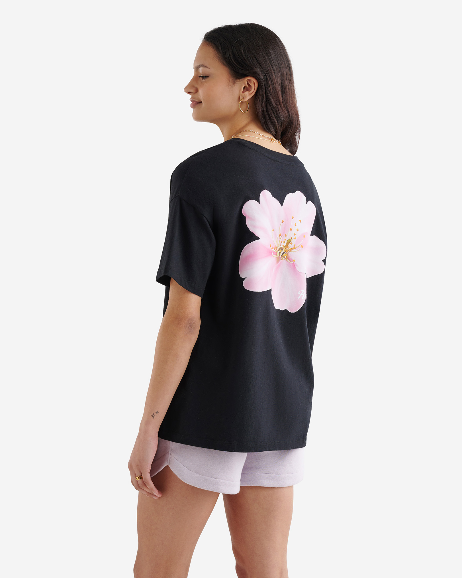 Roots Women's Floral Relaxed T-Shirt in Black