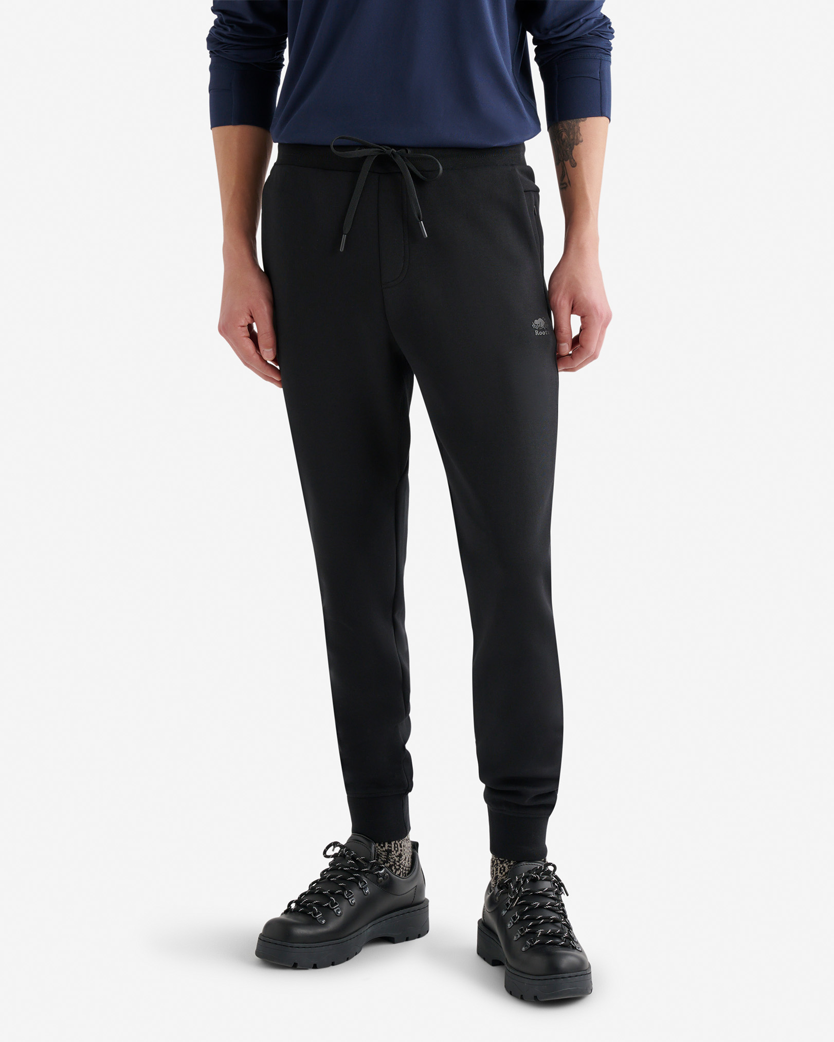 Roots Recover Interlock Jogger Pants in Black