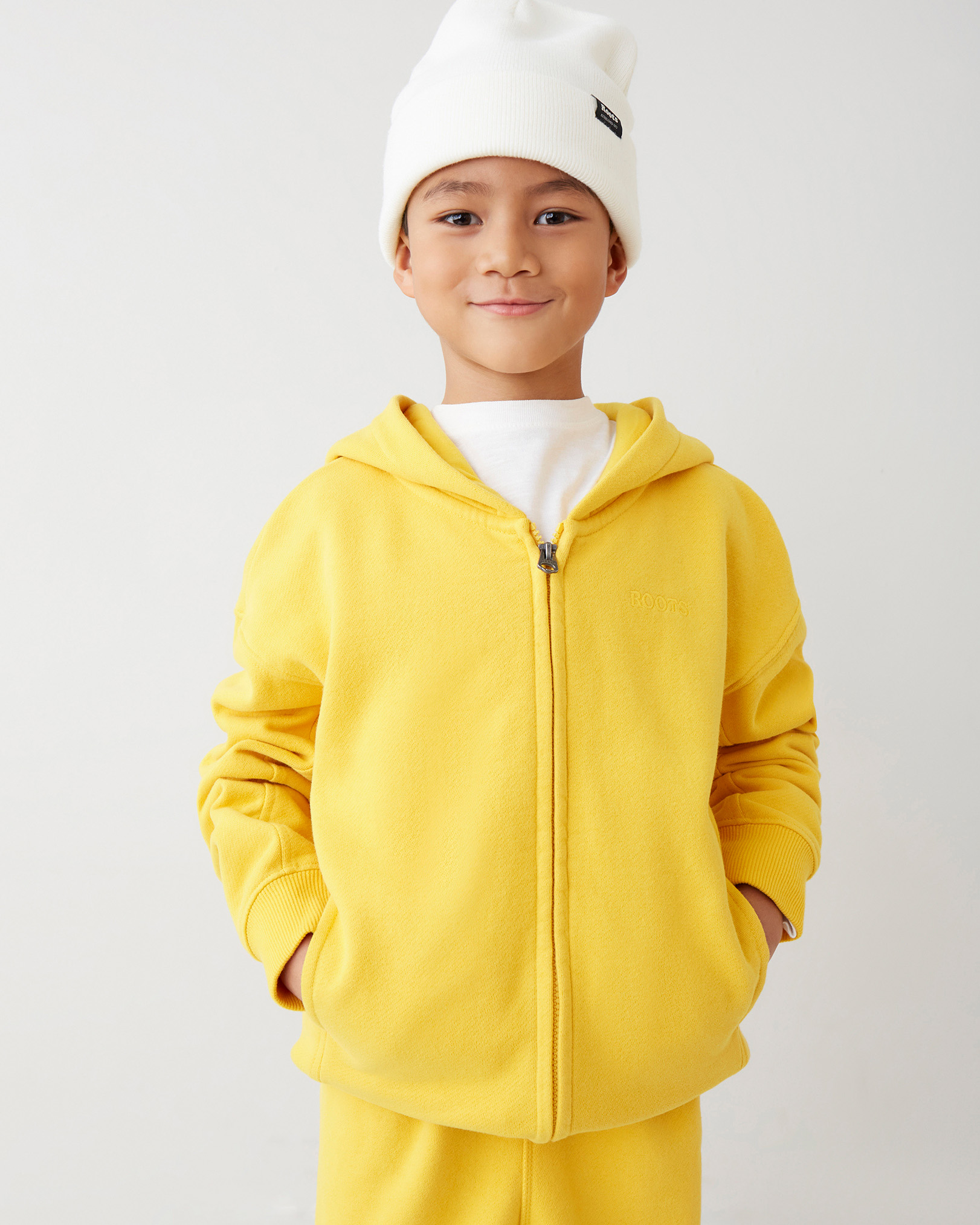 Roots Kids One Full Zip Hoodie Jacket in Daylily