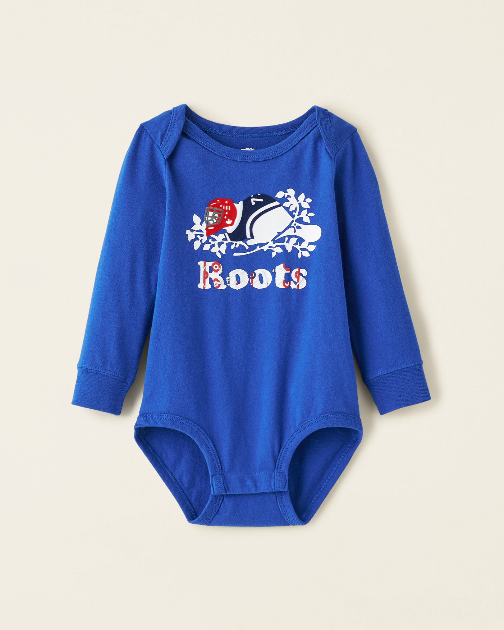 Roots Baby Winter Cooper Bodysuit in Athletic Blue