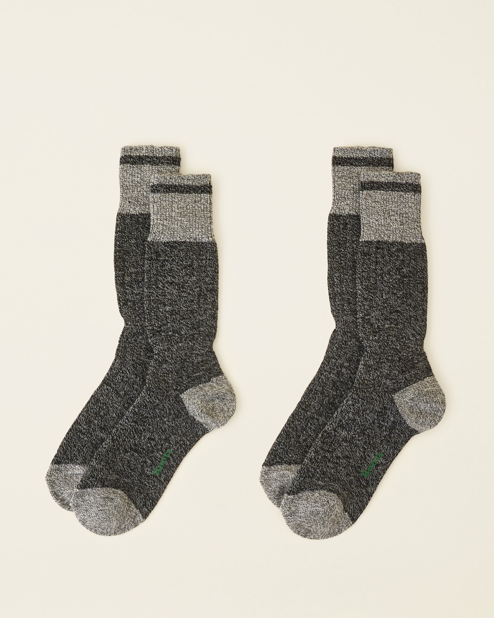 Roots Adult Warm Cabin Pop Sock 2 Pack in Black Mix