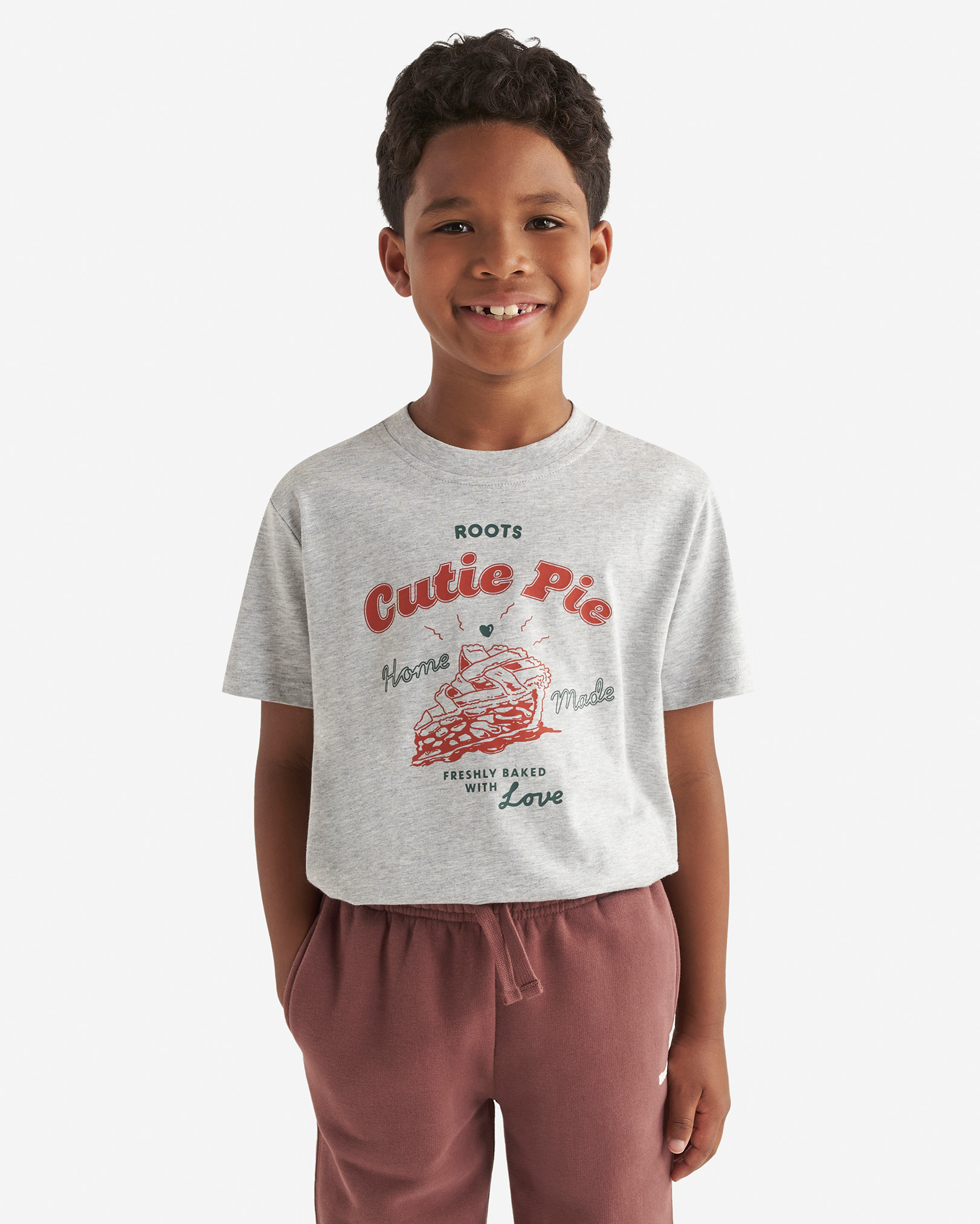 Roots Kids Food Series T-Shirt in Heather Grey