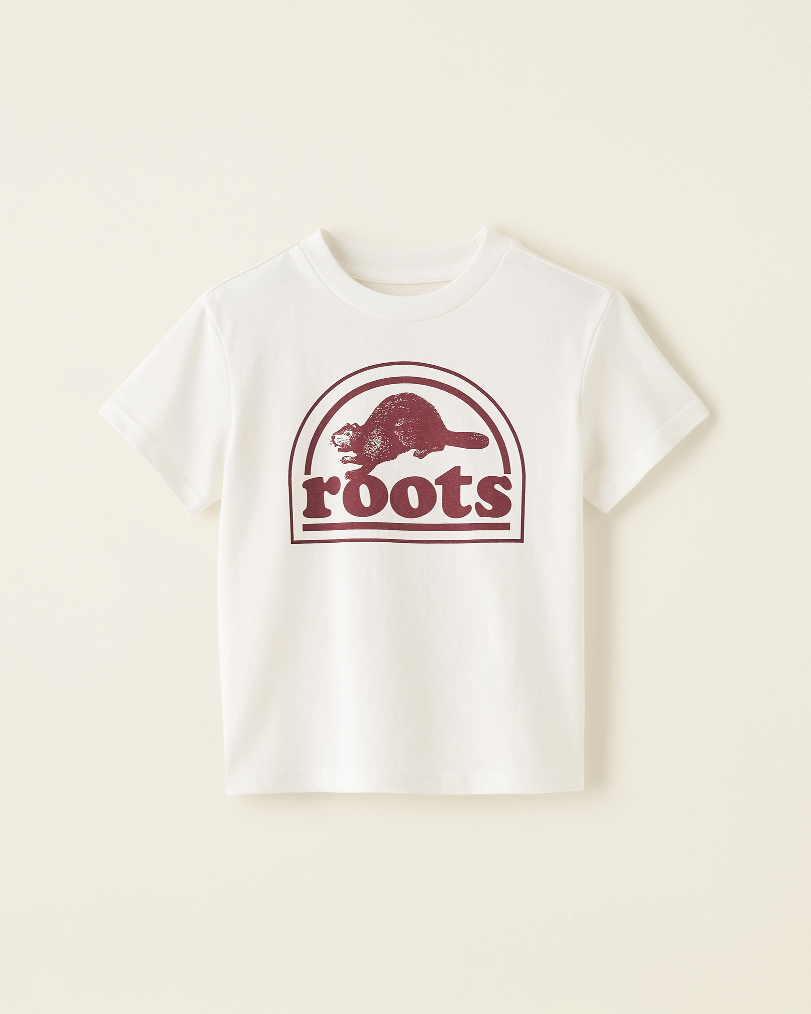 Roots Toddler Re-Issue T-Shirt in Egret