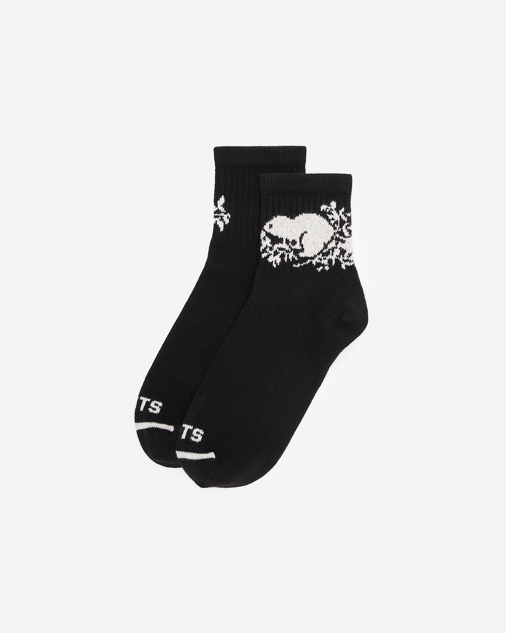 Roots Adult Cooper Beaver Ankle Sock in Black