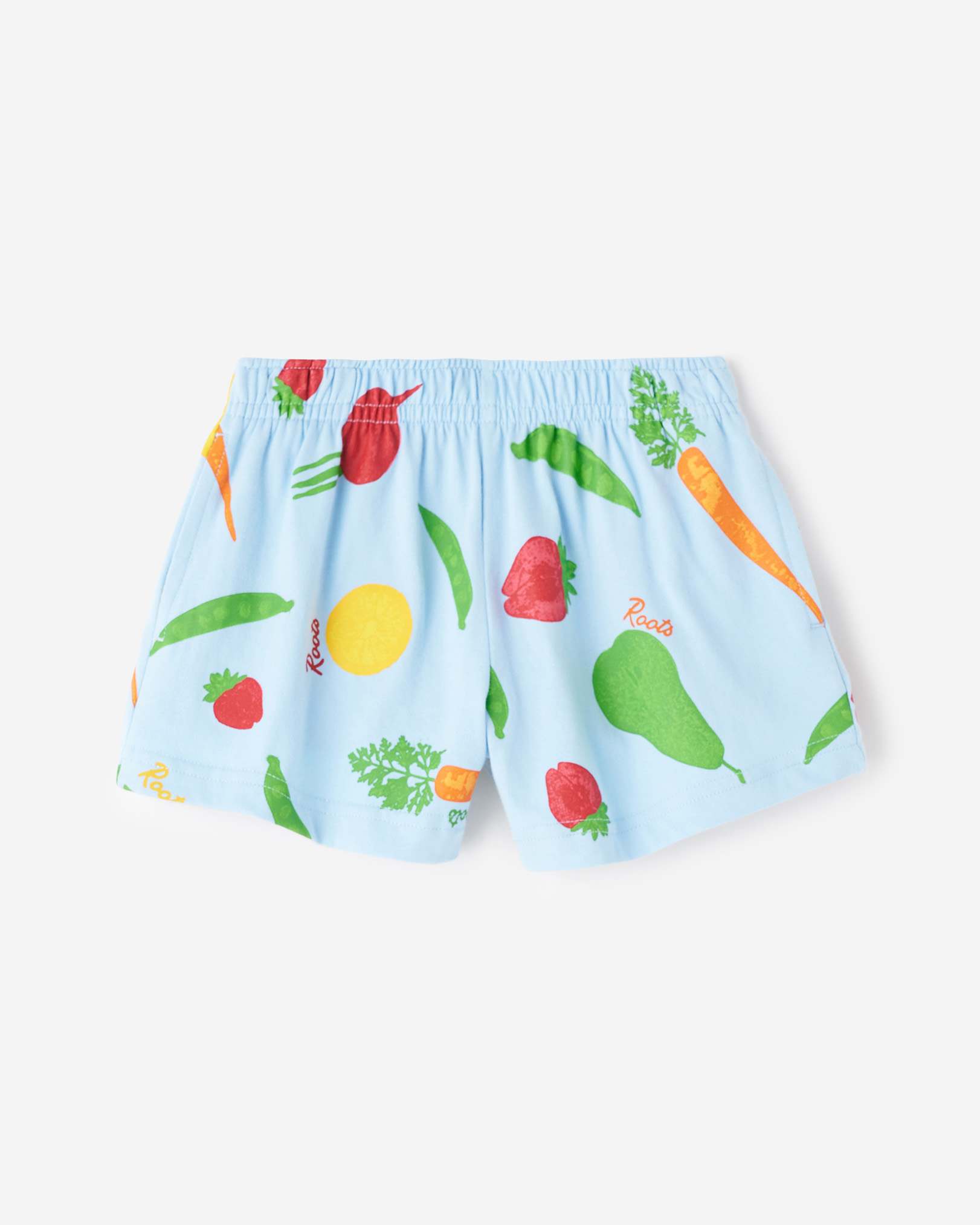 Roots Toddler Girl's Garden Print Short in Clear Sky Blue