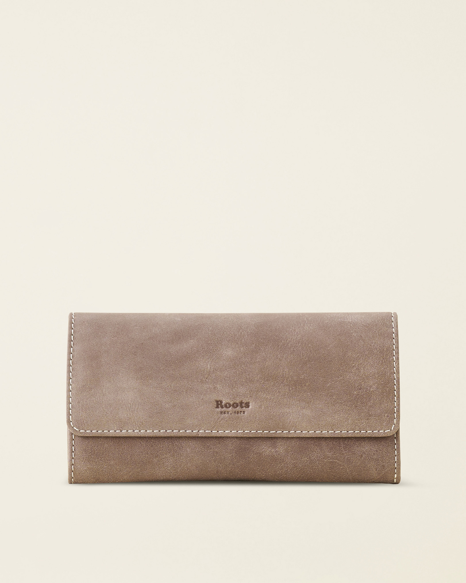 Roots Trifold Clutch Tribe in Fawn