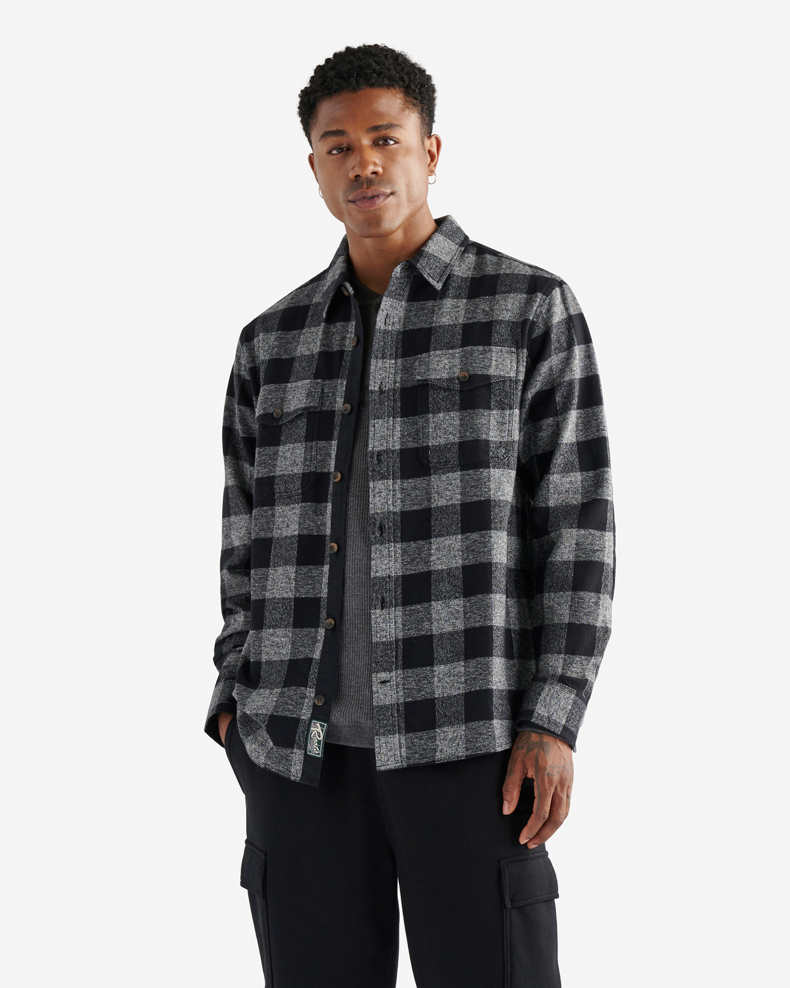 Roots Park Plaid Shirt in Salt/Pepper