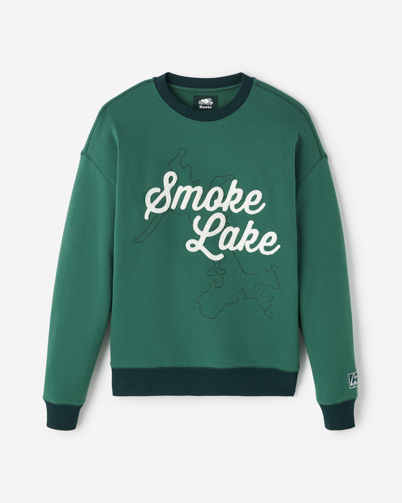 Roots Parks And Lakes Tribute Crew Shirt in Forest Green