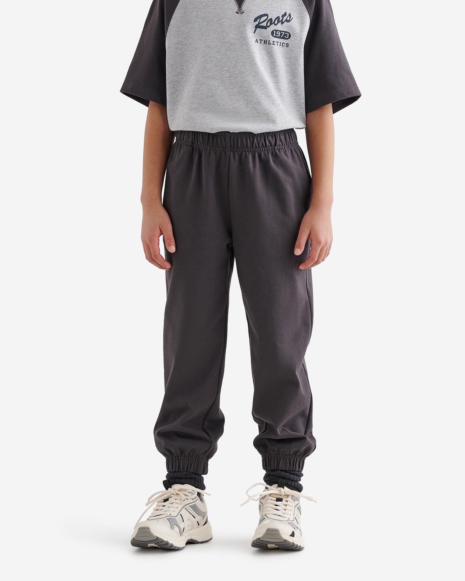 Roots Kids Warm-Up Pant in Charcoal Black