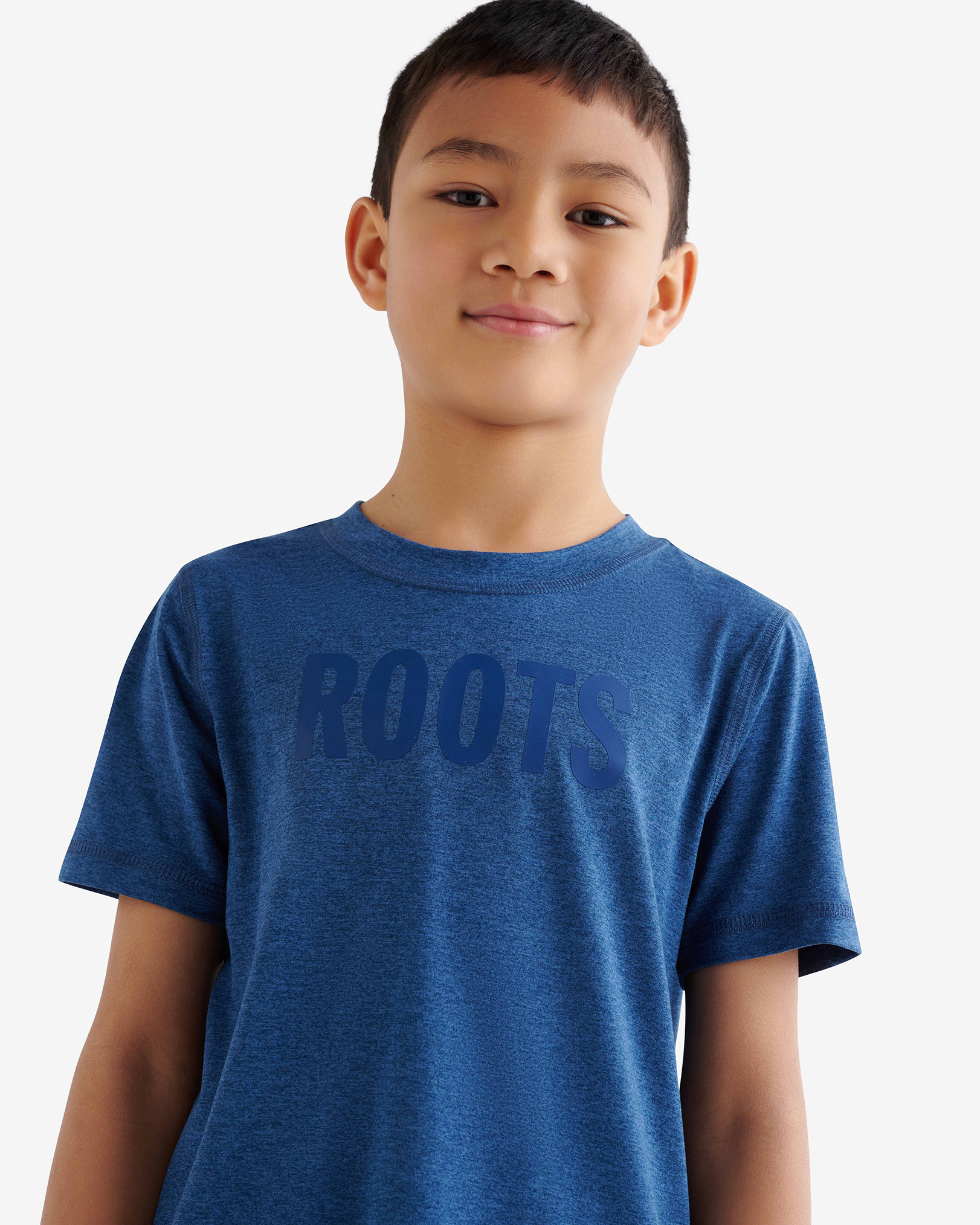 Roots Kids Active T-Shirt in Estate Blue Pepper