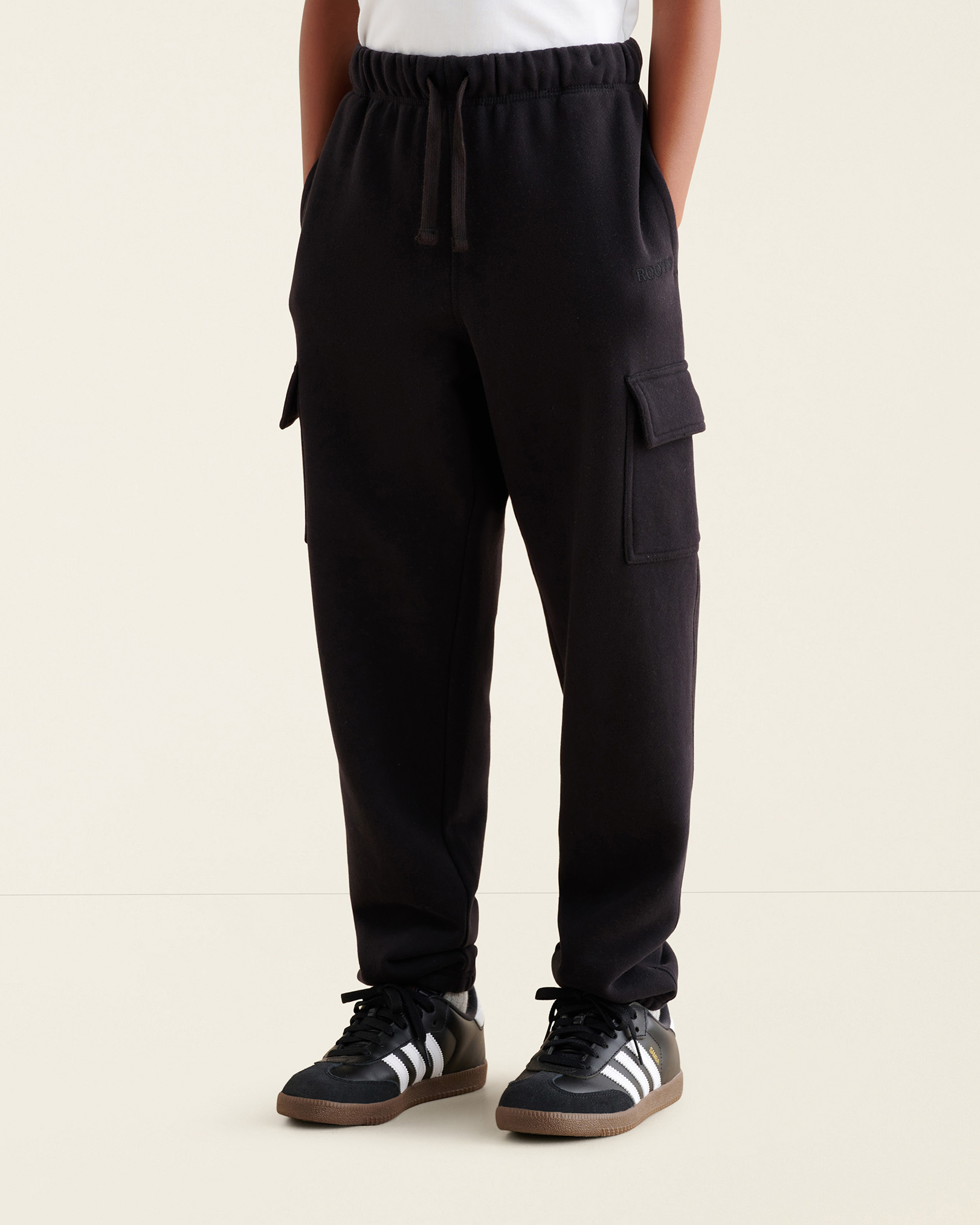 Roots Kids One Cargo Sweatpant in Black