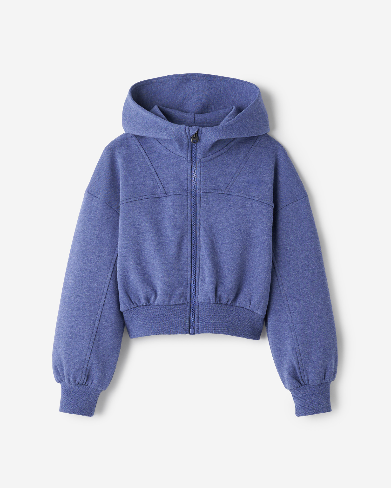 Roots Girl's Active Zip Hoodie in Blue Eclipse Mix