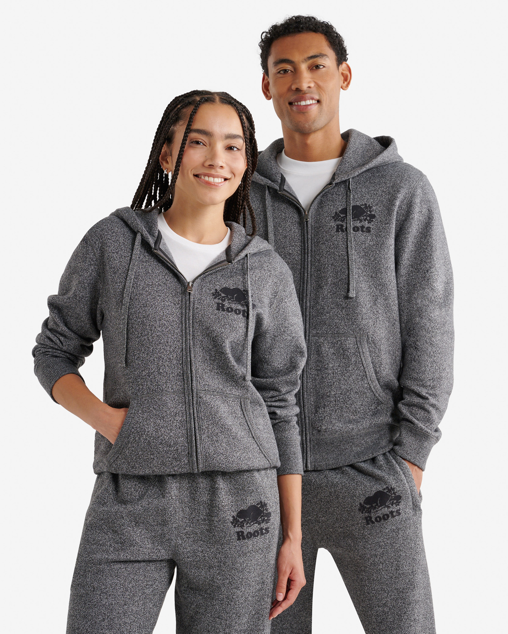 Organic Original Full Zip Hoodie - Charcoal Pepper