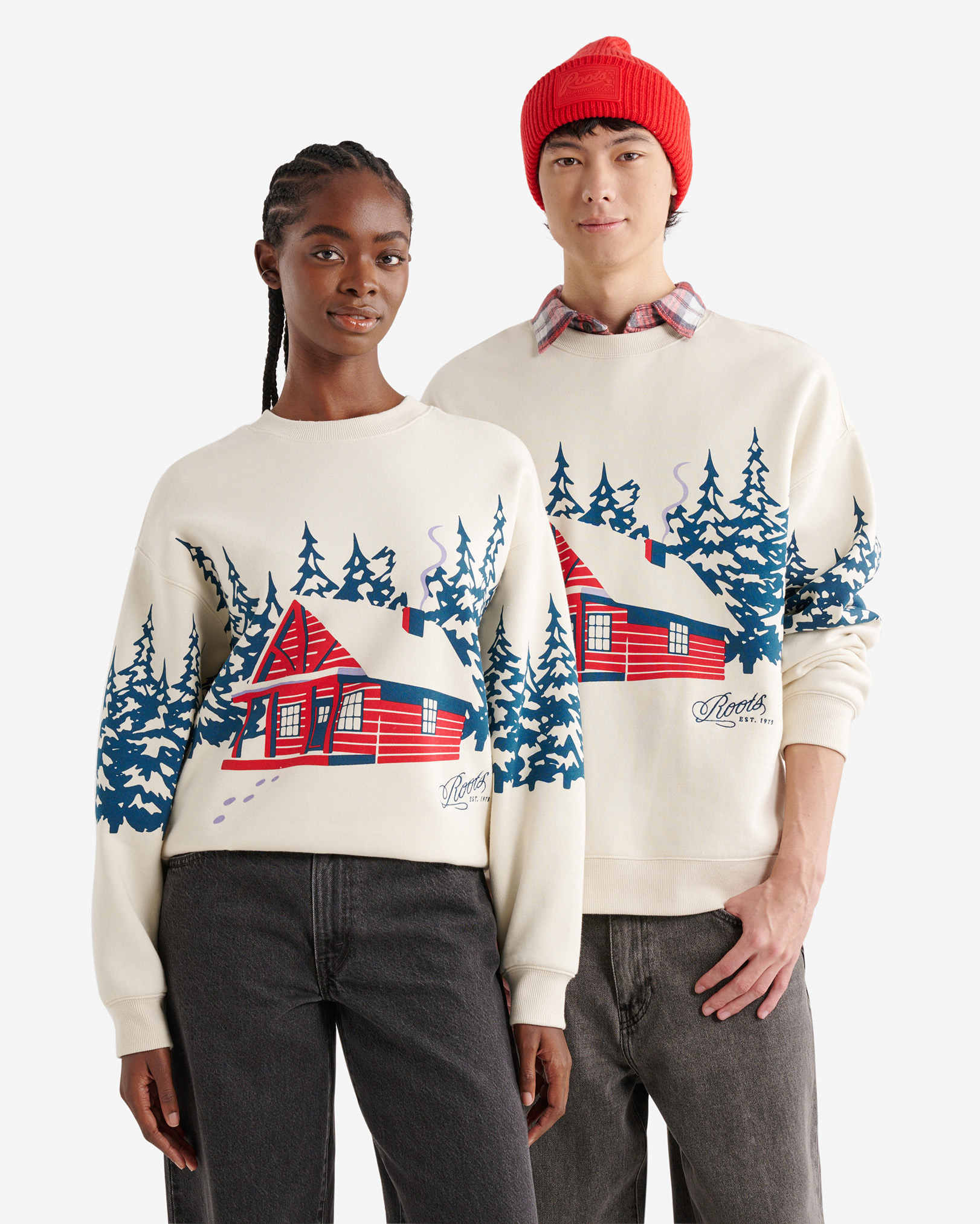 Chandail à col rond Cabane - Bouleau Chandail à col rond Cabane - Bouleau