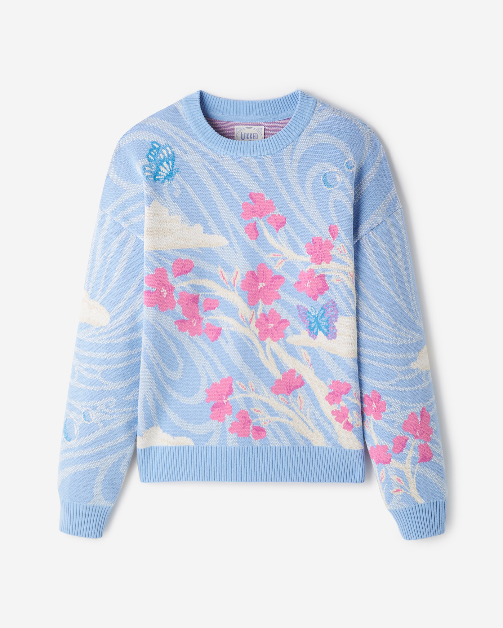 Roots X Wicked Crew Sweater - Swiss Blue