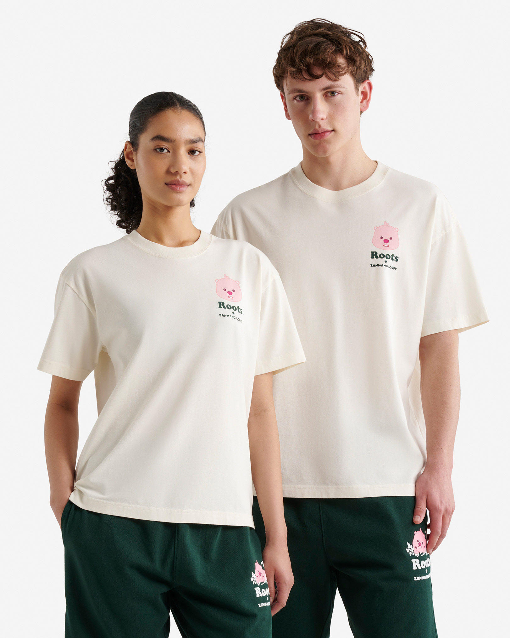 Roots X Zanmang Loopy T-Shirt - Egret