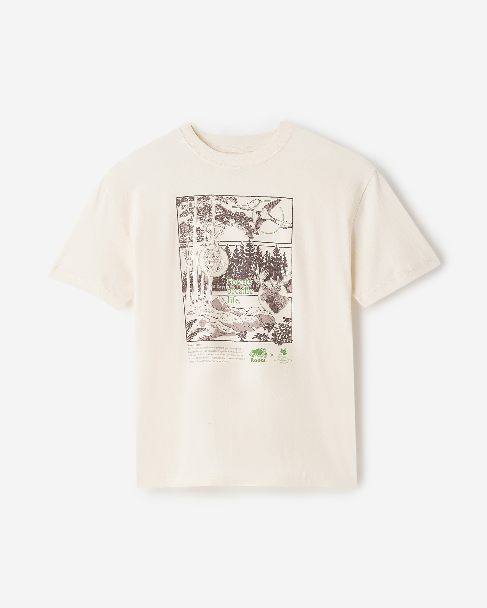 Roots X NCC Earth Month T-Shirt - Natural/Cocoa Brown