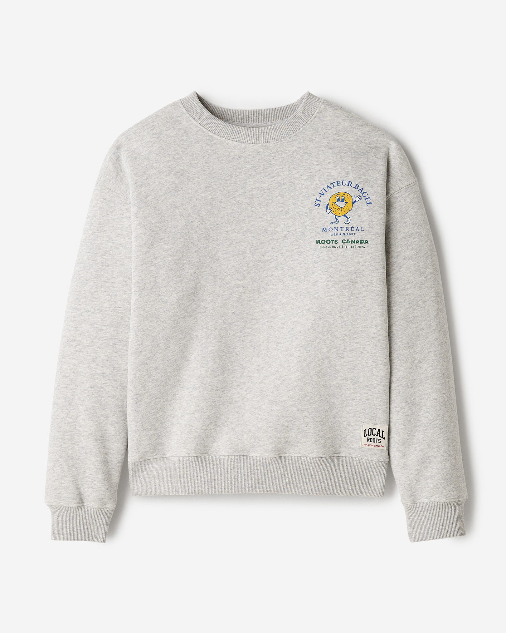 Roots X St-Viateur Crew - Athletic Grey Mix