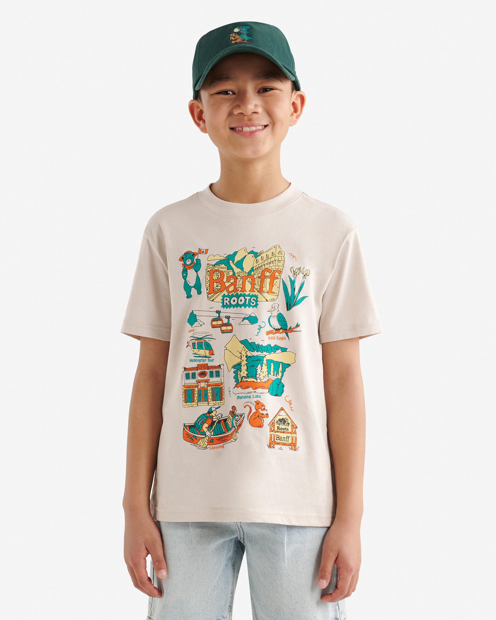 Kids Roots Cities T-Shirt - Faded Khaki