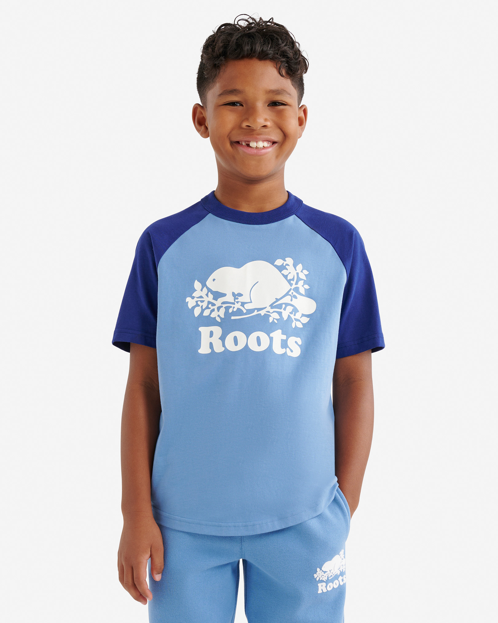 Kids Cooper Baseball Short Sleeve T-Shirt - Gulf Blue
