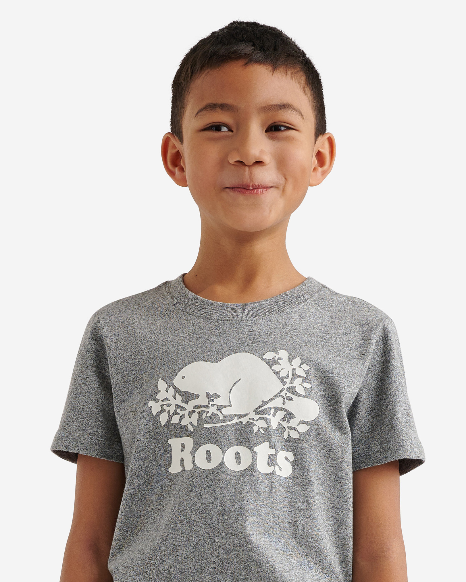 Kids Organic Original Cooper Beaver T-Shirt - Salt & Pepper