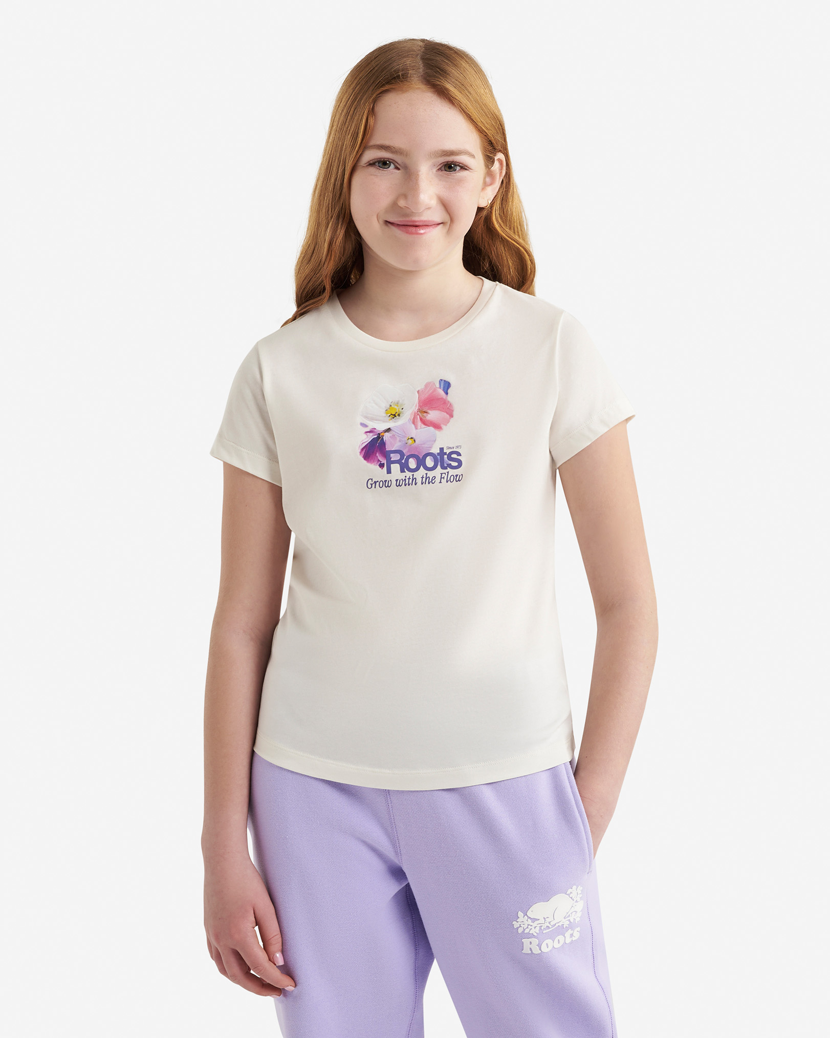 Kids Petal Pop Slim T-Shirt - Egret Kids Petal Pop Slim T-Shirt - Egret