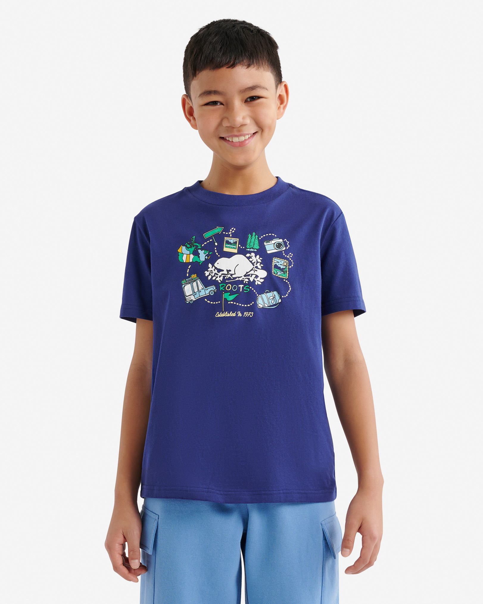 Kids Roots Road Trip T-Shirt - Midnight Magic