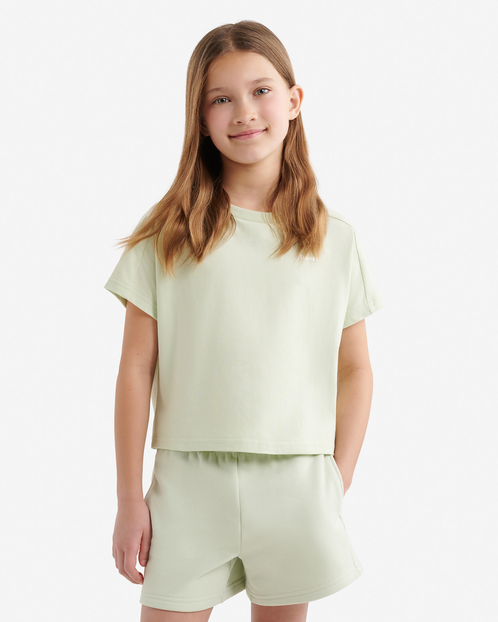 T-shirt ample en molleton Nuage estival pour fille - Jade Pâle