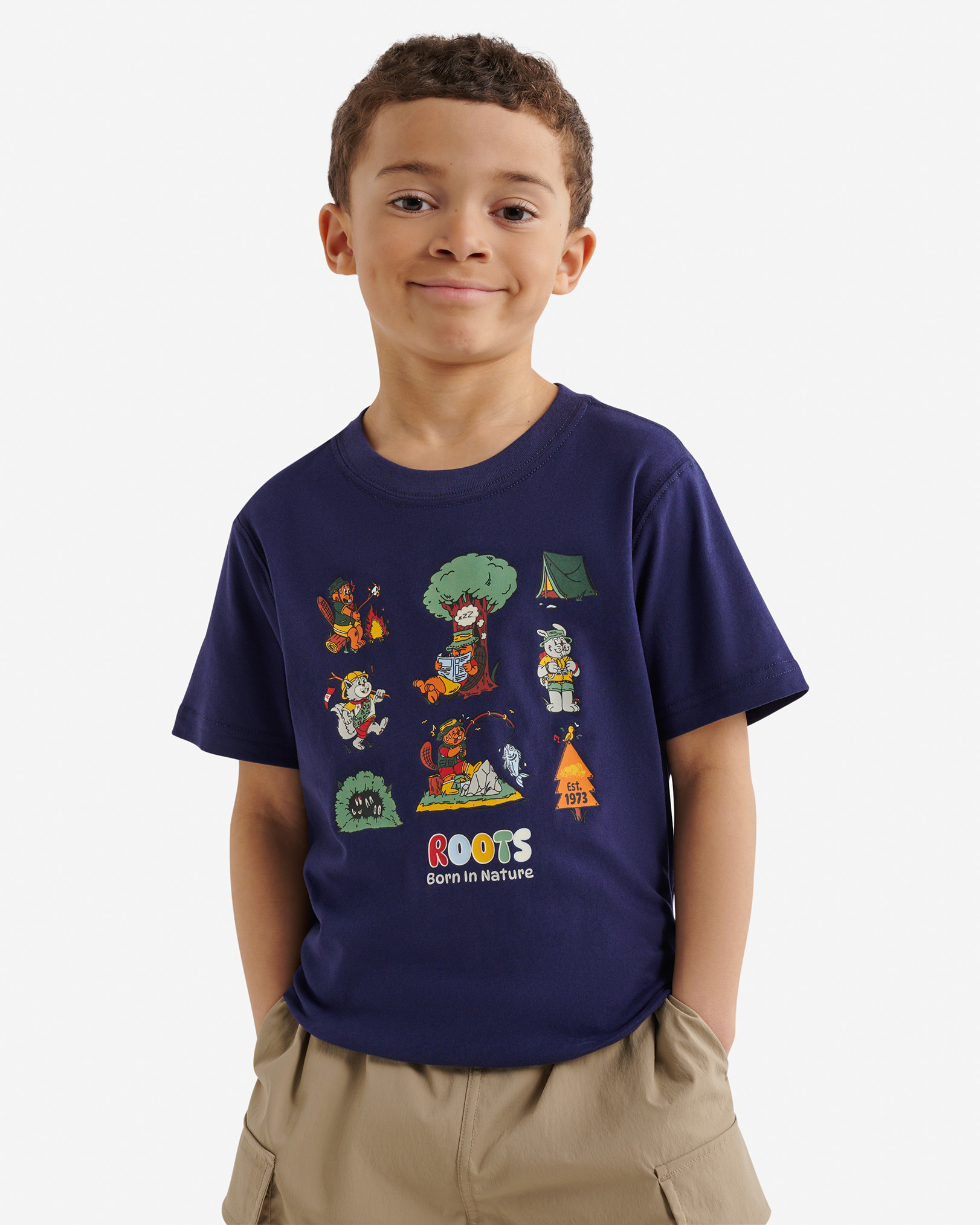 T-shirt Camp phosphorescent pour enfant - Encre Indigo