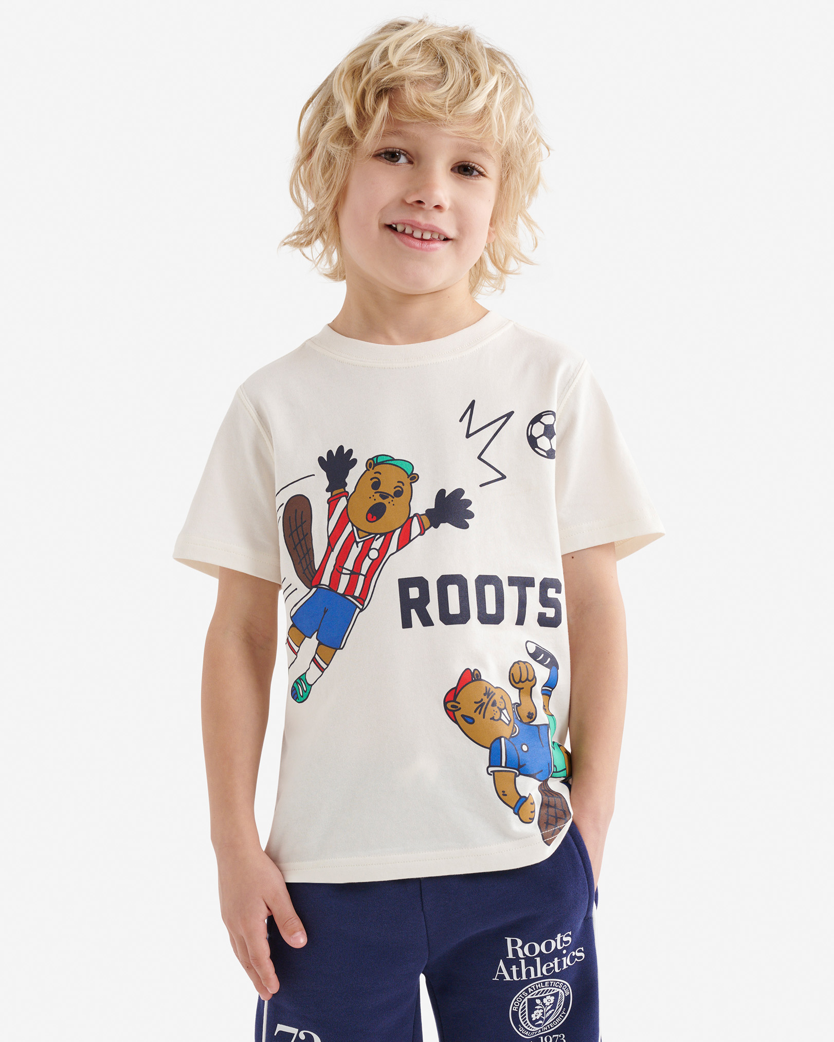 Kids Beaver League T-Shirt - Egret