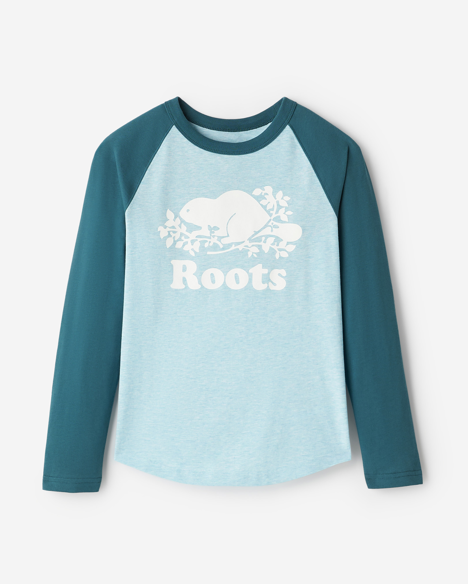 Kids Cooper Baseball Long Sleeve T-Shirt - Ocean Teal Kids Cooper Baseball Long Sleeve T-Shirt - Ocean Teal